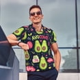 thumbnail image 3 of Kdxio Avocado Love Print Men's Short Sleeve Polo Shirt,Midweight Men's Shirt, 3 of 6