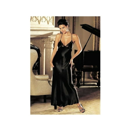 

Shirley of Hollywood SOH-20300 Charmeuse and lace long gown Black / XL