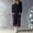 Black, variant on BRGZLK Winter Sweater Dresses for Women Trendy VNeck Solid Color Warm Cozy Casual Long Dress Button Down Side Slit Maxi Dress Black 3XL