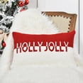 thumbnail image 3 of Funda de almohada decorativa navideña LOOPUINHOM 30 x 51 cm, color rojo y blanco, 3 of 9