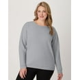 thumbnail image 5 of Hanes EcoSmart Women's Fleece Sweatshirt, V-Notch Light Steel XL, 5 of 5