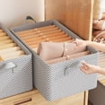 thumbnail image 5 of Collapsible Storage Bins Bag with Lids,Large Capacity Folding Clothes Organizers With Handle,Home Storage for Grocery Sweater Blanket Cloth, 5 of 7
