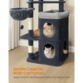 thumbnail image 2 of Tall Cat Tree, Multiple-Level Cat Tower with 2 Caves, 3 Scratching Posts, Dark Gray, 2 of 6