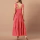 thumbnail image 3 of Vestido con tirantes y cuello en V, cintura delgada, dobladillo grande, tela de lunares redondos para verano, 3 of 5