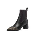 thumbnail image 2 of Women's Winter Warm Leather Patchwork Vintage Thick Mid Heel Zipper Rider Ankle Boots, 2 of 7