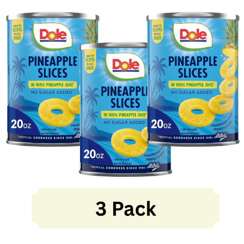 Pineapple Slices in 100% Pineapple Juice, 20 oz Can (3 Pack)