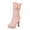 Pink, variant on jovati Autumn And Winter Waterproof Platform Highheeled Flower Fringed Womens Boots