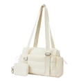 thumbnail image 3 of Bolsa de gimnasio con cartera pequeña, bolso de hombro tipo bandolera para mujer, hombre, entrenamiento, y fitness. Beige, 3 of 8