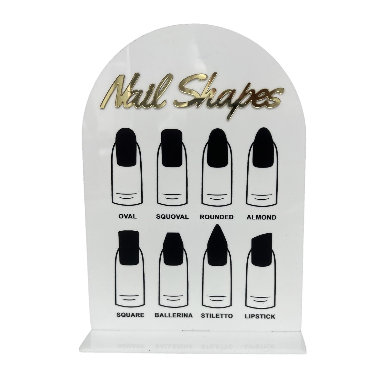 TOOYFUL 2x Nail Tip Display Board Acrylic Manicure Display for Nail Salon