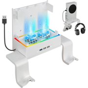 Wall Mount Cooling Fan for Xbox Series S with 2 Fan and 3 USB Port with Controller Holder & Headphone Hanger Wall Mount Holder Bundle