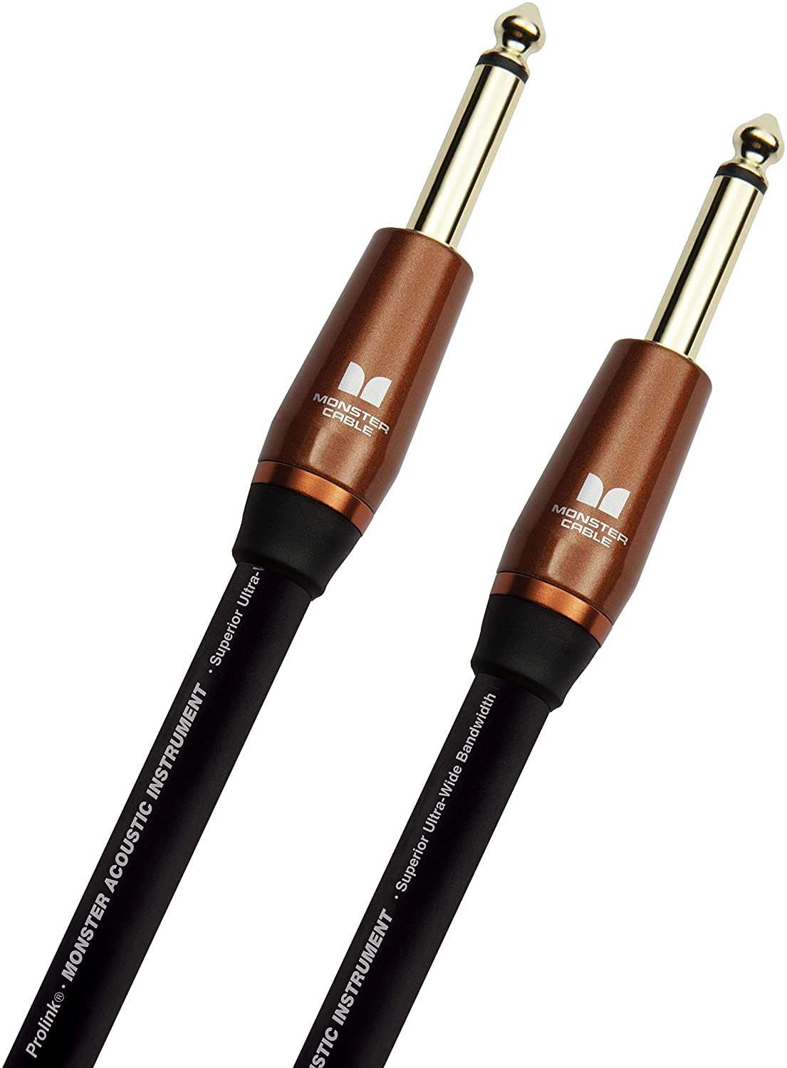 Monster Cable Prolink Acoustic Pro Audio Instrument Cable 12ft, 1/4" Male to Male, Black