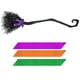 thumbnail image 1 of Escoba de bruja para fiesta de Halloween, escoba de plástico con accesorios de cinta, regalo, 1 of 5