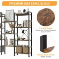 thumbnail image 4 of EDX Triple 4 Tier Bookshelf Storage Shelf, Modern Freestanding Bookcase with Metal Frame, Open Display Shelves, Space Saving Storage Organizer, Rustic Brown, 4 of 9