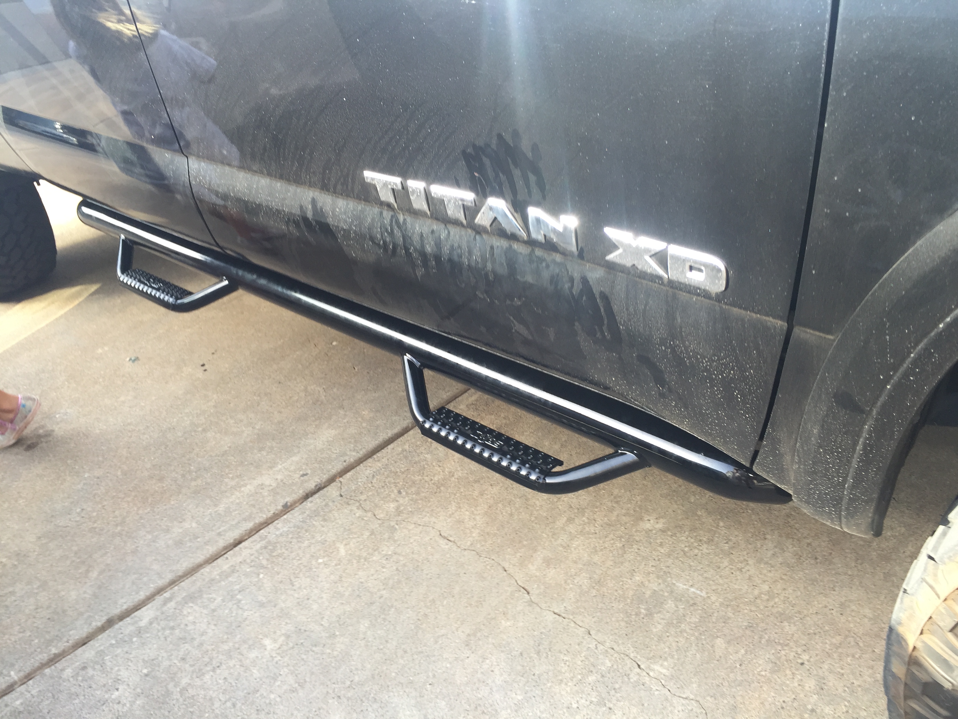 NFab N1678CCTX Nerf Bar Cab Length With Drop Down Steps; 3 Inch Round