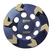 DiamaPro Systems Threaded 5 Inch 6 Arrow Segment Concrete Grinding Cup Wheel