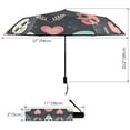 thumbnail image 3 of Compact Sun Umbrella Windproof Travel Umbrellas for Rain Strong Portable UV Protection Skull Head and Leaf, 3 of 8