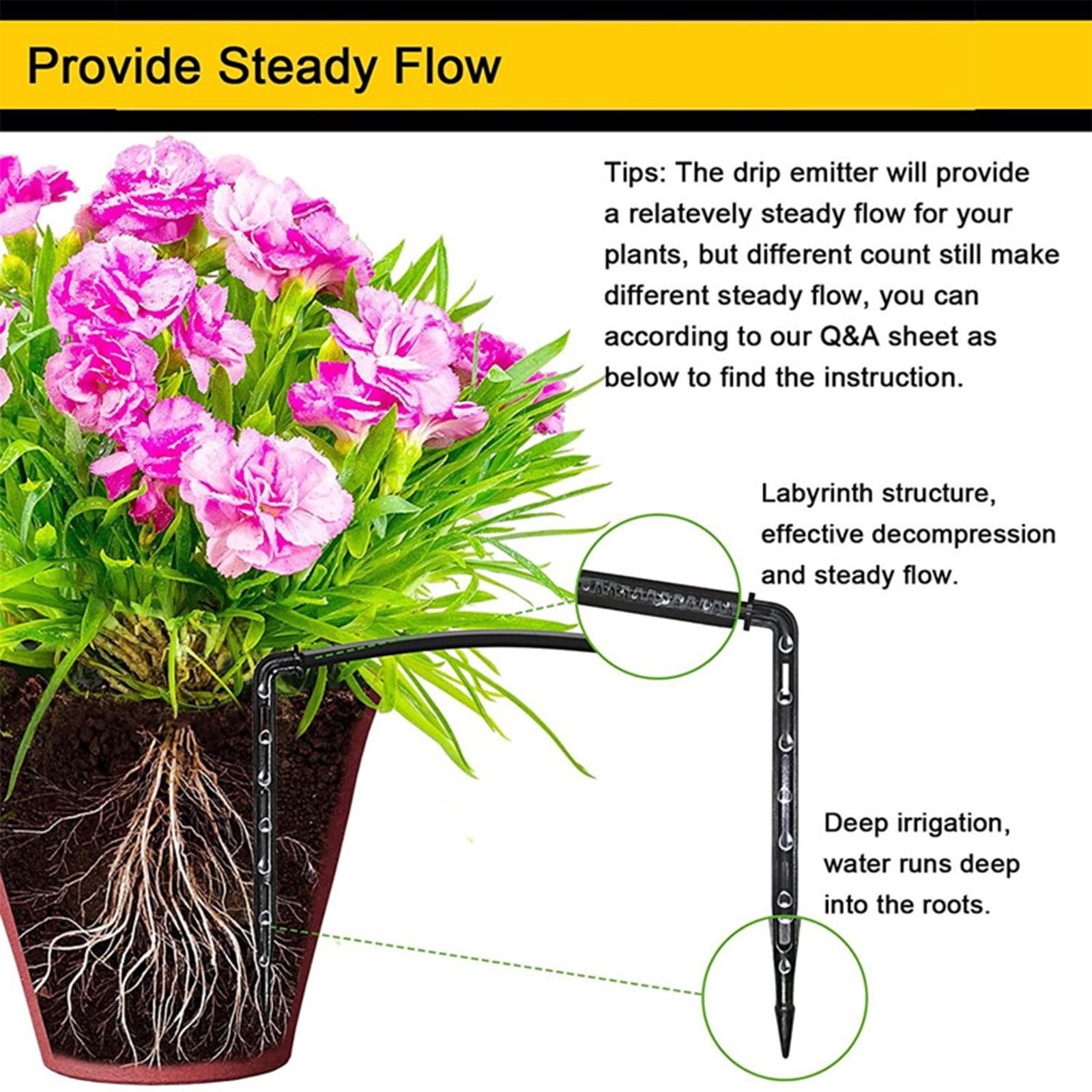 DZQMTKX Solar Automatic Watering System, Drip Irrigation Kit with Timer, Self-Watering Plant Device for Vacation Travel, Garden Balcony, And Indoor Outdoor Use