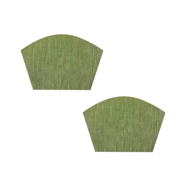 Oleegame 2PC Placemat 4Pcs Autumn Maple Printed Polyester Placemat Festive Setting Mat Dinner Plate Cup With Heat Insulation Mat Green