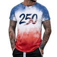 thumbnail image 2 of 250 Anniversary USA Tshirt Men's Short Sleeve Crew Neck Anniversary Print Everyday Casual Graphic 4Th of July Shirts Men White L, 2 of 4