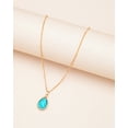 thumbnail image 1 of Collier Goutte de Naissance Pierre de Naissance Bleu Aqua de Mars Goldtone, 1 of 1