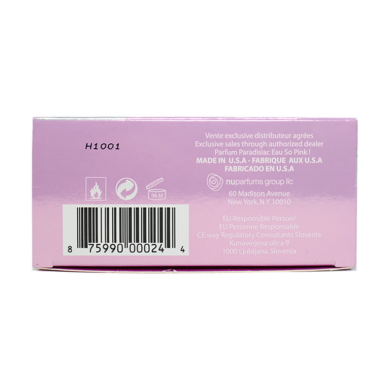 Paradisiac Eau So Pink by NuParfums, 3.4 oz EDP Spray for Women | Eau de Parfum