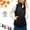 Black, variant on Women's sleeveless zip-up down vest jacket, comfortable and lightweight stand-up collar quilted vest jacket.