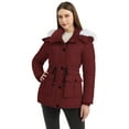 thumbnail image 6 of Wantdo Women's Recycled Puffer Jacket Thickened Waterproof Parka Coat Warm Hooded Outdoor Jacket Wine Red M, 6 of 13