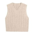thumbnail image 7 of Guieoi Womens Sweaters 2025 Sweaters for Women Plus Size Casual Sleeveless Knitted Top Sweaters for Women Plus Size Sweater Vest Brown Black*Friday/Cyber*Monday Clearance, 7 of 7
