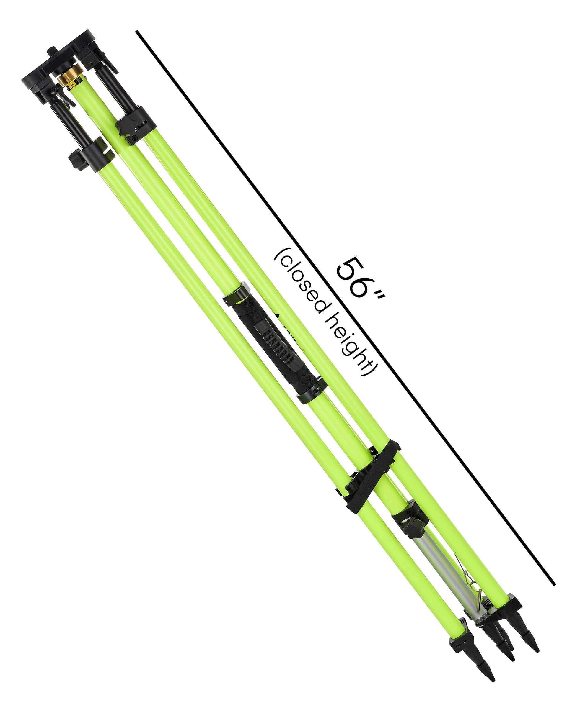 AdirPro GPS Antenna Tripod with Center Staff– Durable Aluminum Collapsible GPS Tripod, GPS Pole, Rover Rod – Twist Lock – Includes Hand Strap, Compass & Level Vial