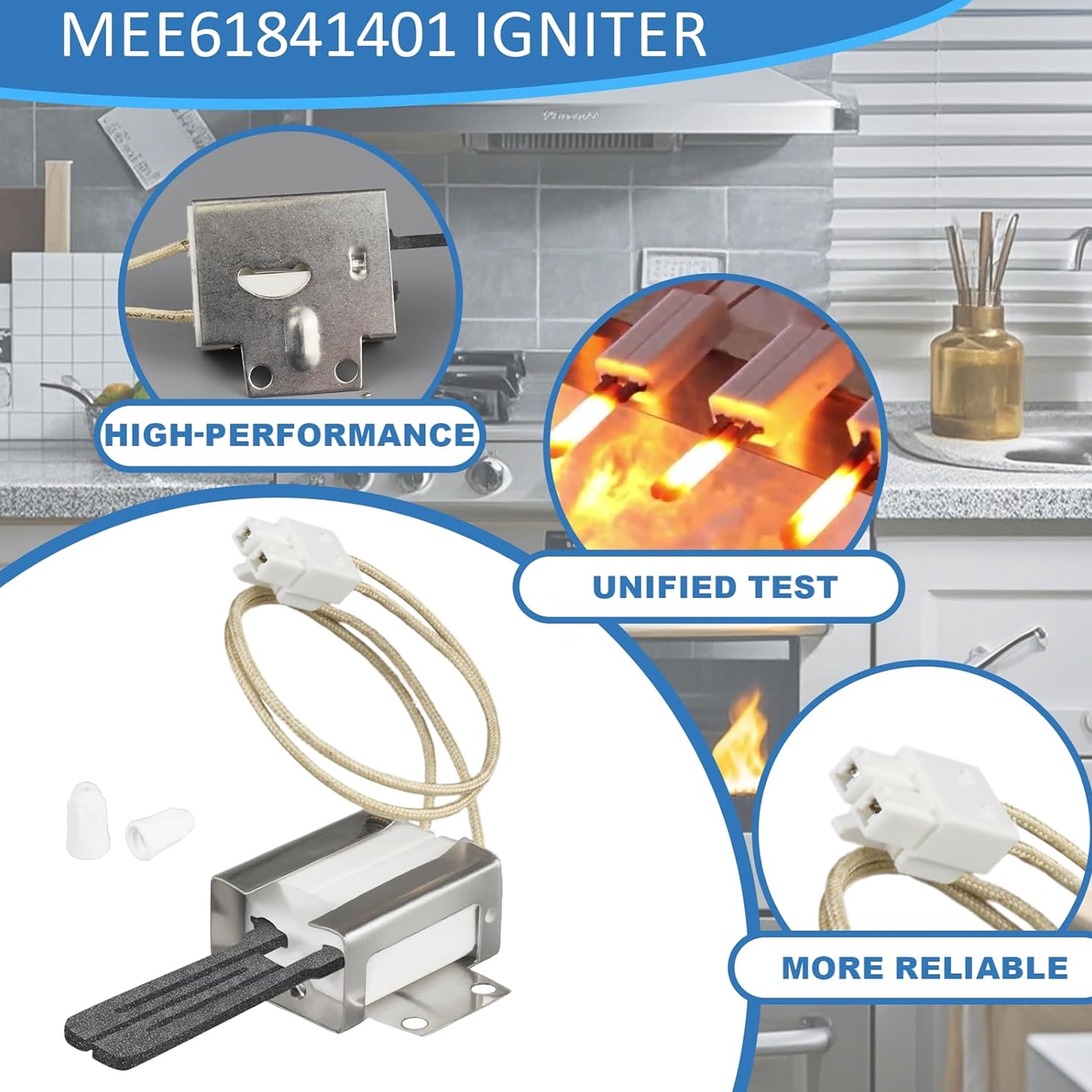 MEE61841401 Gas Range Oven Igniter Replacement for LG (LRG, LSS, LDG, LSG, LTG) Gas Ranges Igniter, Replace MEE61841403 MEE63084901