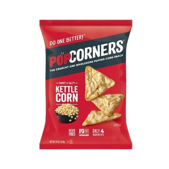 PopCorners Sweet & Salty Kettle Corn, Popped Corn Snacks, Gluten-Free, 18 oz