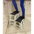 thumbnail image 2 of Two Step Folding Step Stool Non-Slip Feet Fold Away Collapsible Step Stool Ladder Supports 330lbs Sturdy Black White, 2 of 9