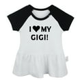 thumbnail image 5 of Pack of 2, I Love My Gigi & Don't Make Me Call My Grandma Funny Dresses For Baby, Newborn Babies Skirts, Infant Princess Dress, Toddler Frocks (Black Raglan Dresses, 6-12 Months), 5 of 5
