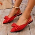 thumbnail image 2 of Xucatan Women's Pointed Toe Flat Sandals with Bow Detail, Breathable Fabric Slingback Flats with Adjustable Strap, Soft Comfortable Walking Shoes for Daily Casual Wear Gift, 2 of 9