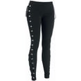 thumbnail image 5 of Pantalones de mujer, leggings góticos con cordones laterales, negros, ajustados, para invierno y Navidad., 5 of 5