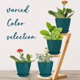 thumbnail image 6 of 6 inch Plant Pots, 5 Pack Flower Pots Outdoor Indoor, Planters with Drainage Hole and Tray Saucer(Blue）, 6 of 12