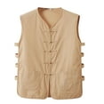 thumbnail image 5 of Daolelai Men's Cotton and Linen Tang Suit Vest, 5 of 7