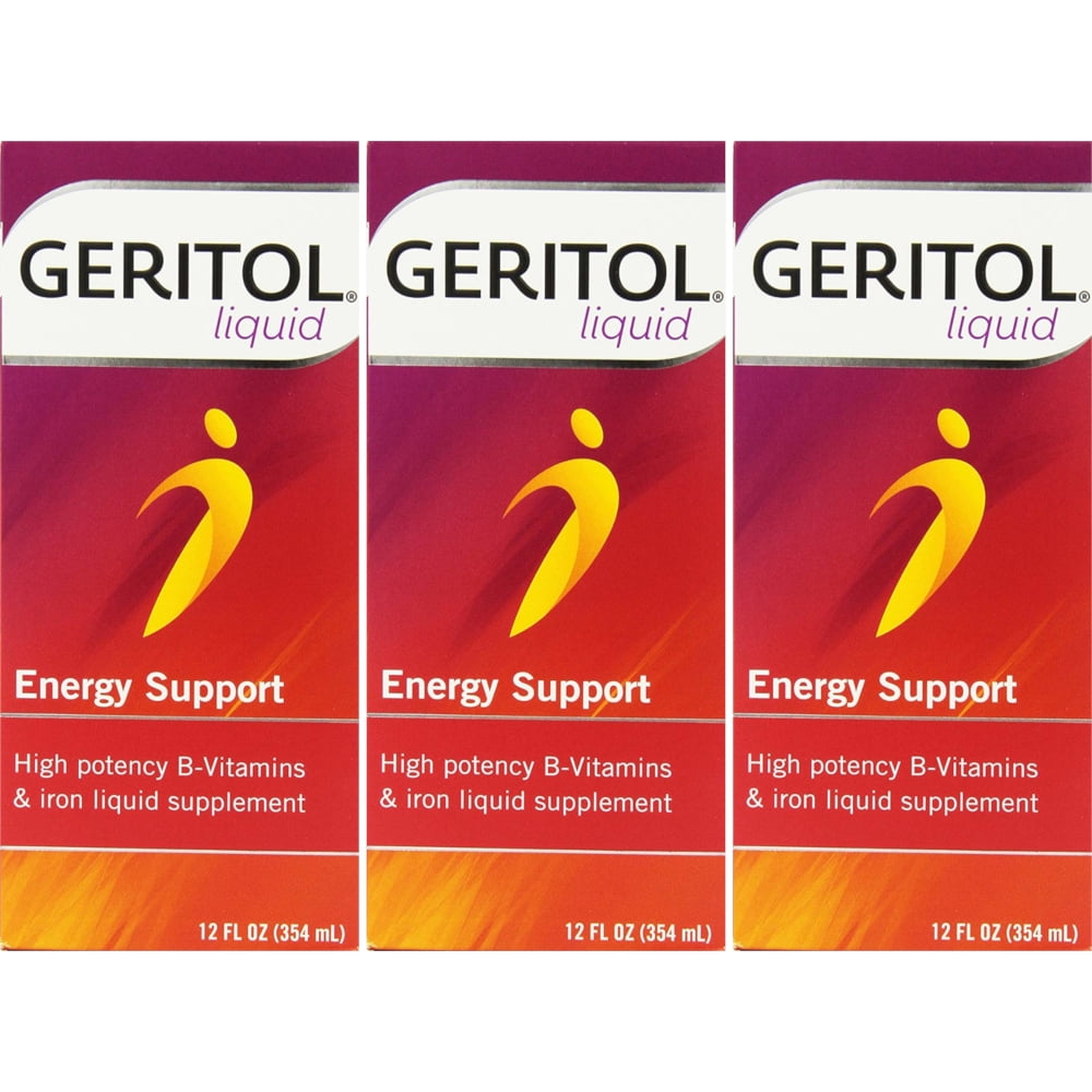 3 Pack Geritol liquid High Potency Vitamin & Iron