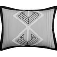 thumbnail image 3 of Nanshing Carter 7 Piece Geometric Comforter Set , Black/Grey , King Size , Terry Embroidery, 3 of 9