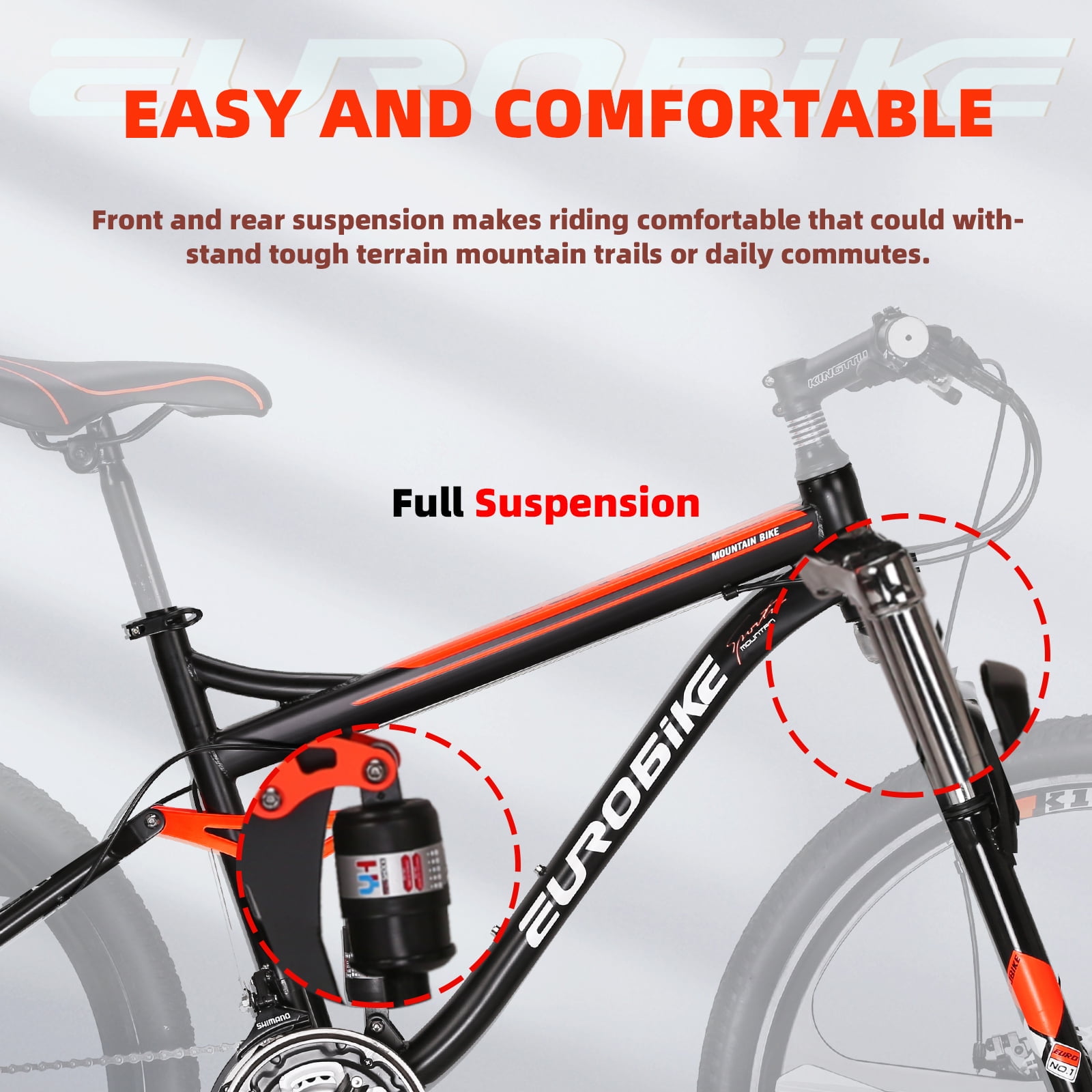 Full Suspension Mountain Bike S7 Mountain Bike for Mens 27.5 Inch Mens Mountain Bikes 21 Speed Shock Absorber Disc Brakes Adult for Mens Bicycle Multi Spoke Orange Walmart
