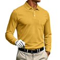 thumbnail image 6 of Qwertyu Men's Long Sleeve Polo Shirts Quick Dry Classic Soft Casual Collared Work Fishing Golf Shirt Yellow 4XL, 6 of 8