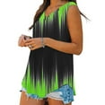 thumbnail image 6 of Womens Tank Tops Plus Size under $5 Sleeveless V-Neck Print Basic Casual Flowy Summer T-Shirt Green M, 6 of 6