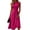 Hot Pink, variant on JULMCOMO Dresses for Women Round Neck Ruched Waist Pleated Elegant Summer Midi Dresses Sleeveless A Line Casual Sundresses Yellow M