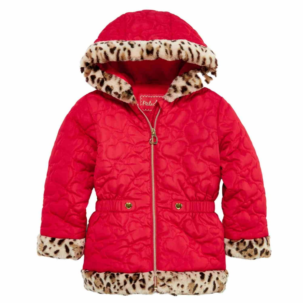 Pistachio Pistachio Toddler & Girls Red Quilted Heart Puffer Jacket