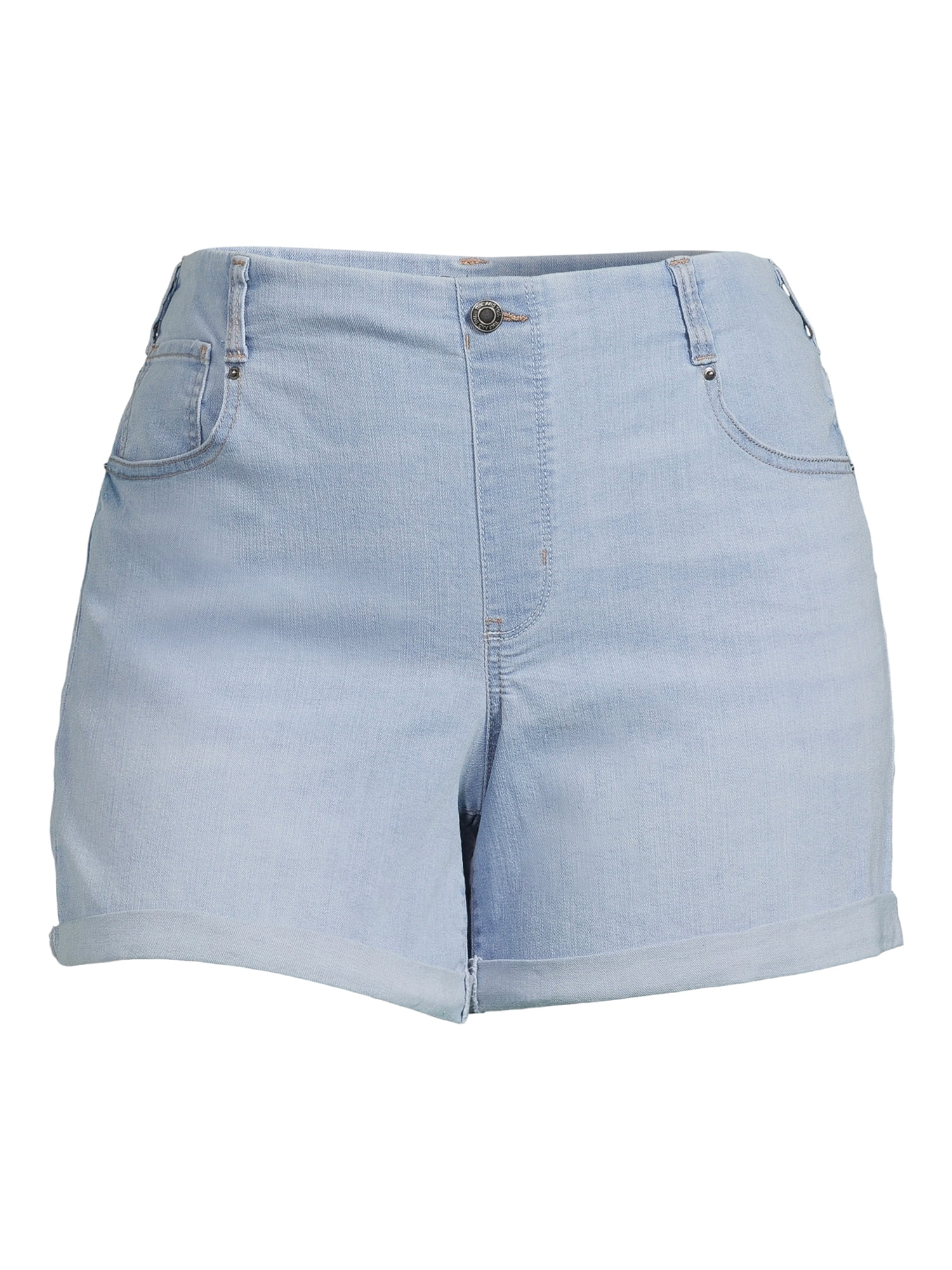Time and Tru Women's Pull-On Denim Shorts, 5" Inseam, Sizes XS-XXL