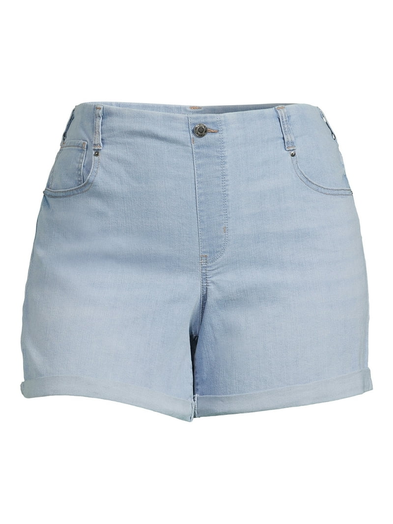 Time and Tru Women's Pull-On Denim Shorts, 5