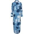 thumbnail image 4 of oyyn Women's Casual Print Long Shirt Dress Long Sleeve Button Up Dress Female Summer Side Split Shirt Maxi Dresses S, 4 of 6