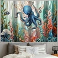 thumbnail image 2 of Orinice Octopus Seaweed Fish Tapestry Wall Hanging Unique Style Graphic Tapestries for Home Decor in Living Room Bedroom Apartment 60x50inch, 2 of 6