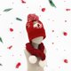 thumbnail image 4 of Sombrero para niños de festival BLESIY Gorro de punto con Bufanda rojo Alce rojo, 4 of 7