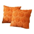 thumbnail image 4 of Clearance Pumpkin Fall Pillowcase Set of 2- 18x18Inch Soft Fluffy Rust Throw Pillow Covers for Couch, Sofa, Bed - Halloween Thanksgiving Autumn Farmhouse Home Decorative Cushion Covers-Orange, 4 of 4